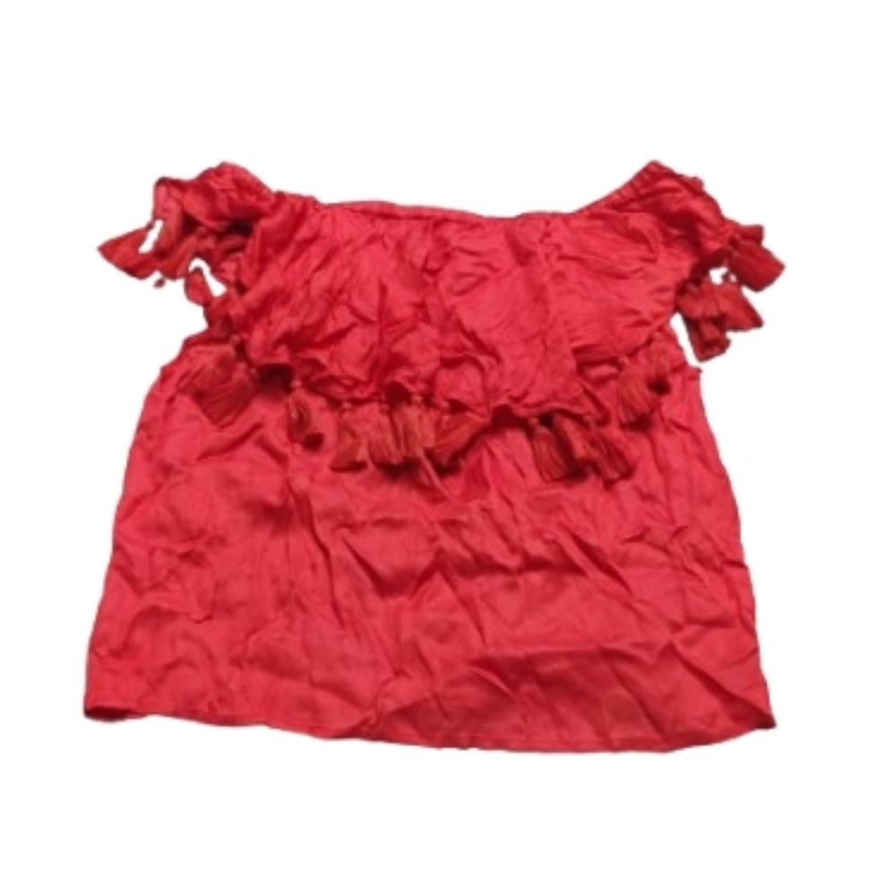 St. Roche Women's Off Shoulder Tasseled Top Sz L